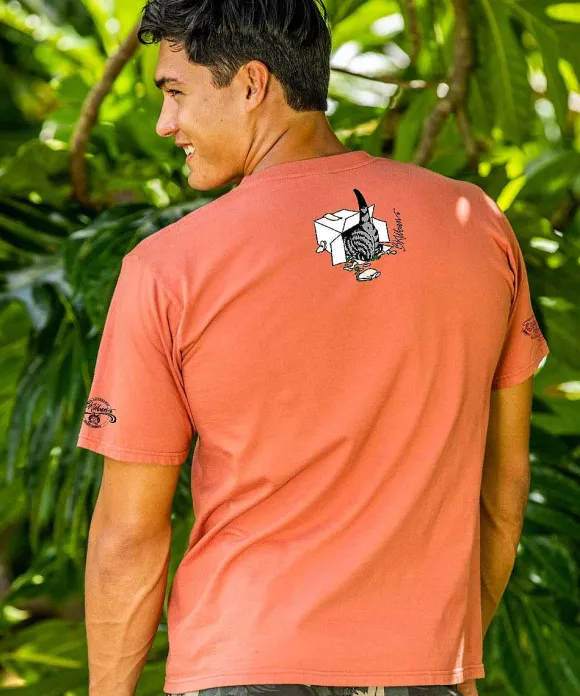 T-Shirts>Crazy Shirts B. Kliban Cat Picnic - Chile Dyed Short Sleeve Crewneck T-Shirt
