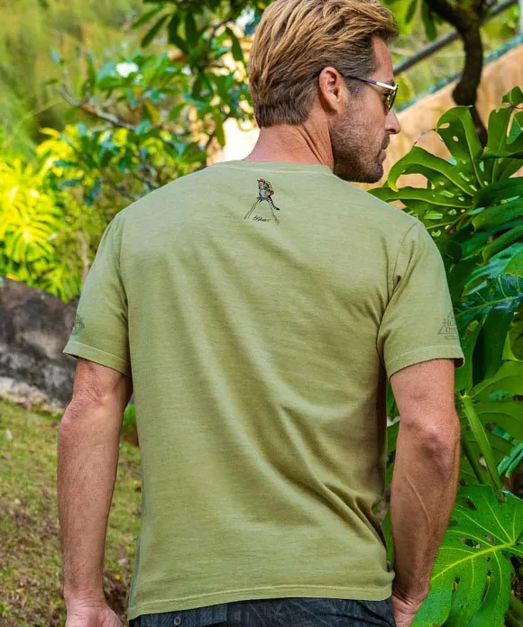 T-Shirts>Crazy Shirts B. Kliban Hiking Cat - Hemp Dyed Short Sleeve Crewneck T-Shirt