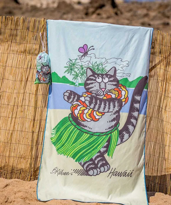 Home Goods>Crazy Shirts B. Kliban Hula Cat - Microfiber Beach Towel