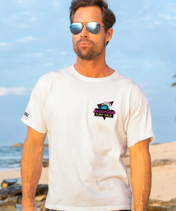 T-Shirts>Crazy Shirts Big Wave Dave - White Short Sleeve Crewneck T-Shirt