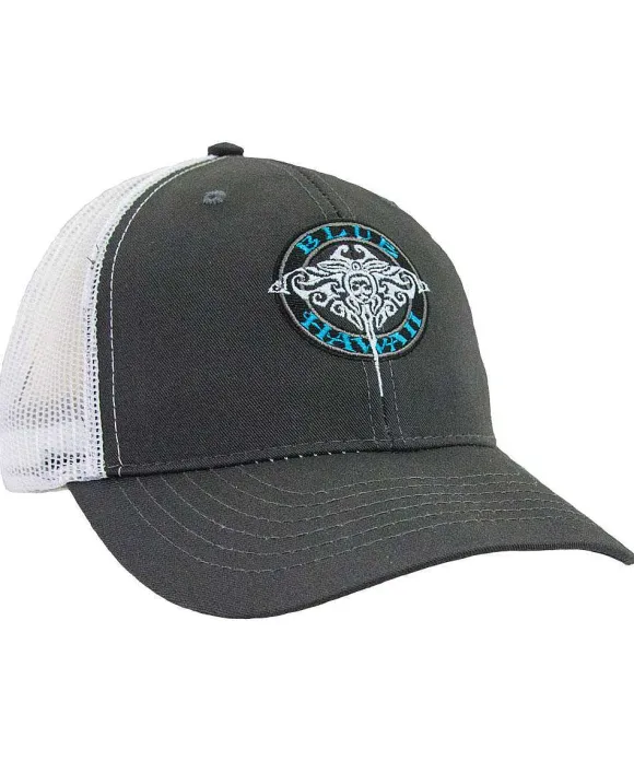 Hats>Crazy Shirts Blue Hawaii Dive - Charcoal Trucker Hat