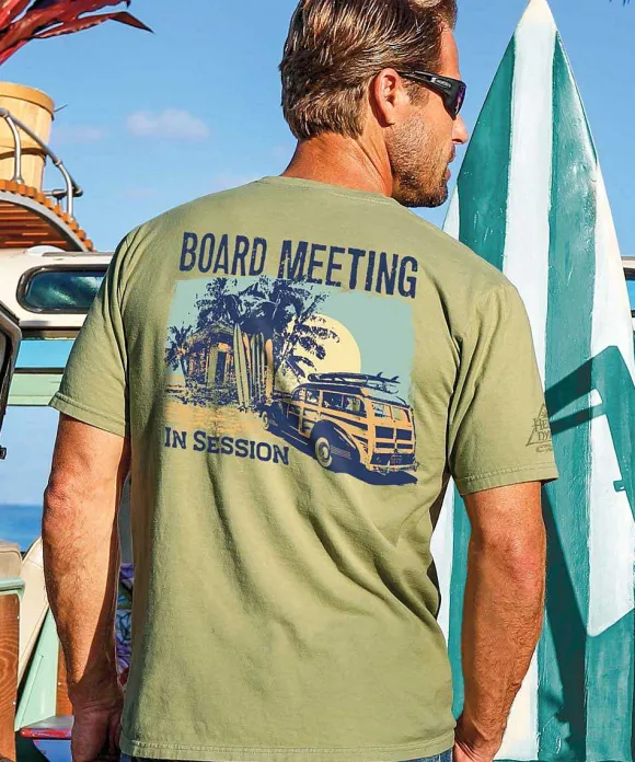 T-Shirts>Crazy Shirts Board Meeting Session - Hemp Dyed Short Sleeve Crewneck T-Shirt