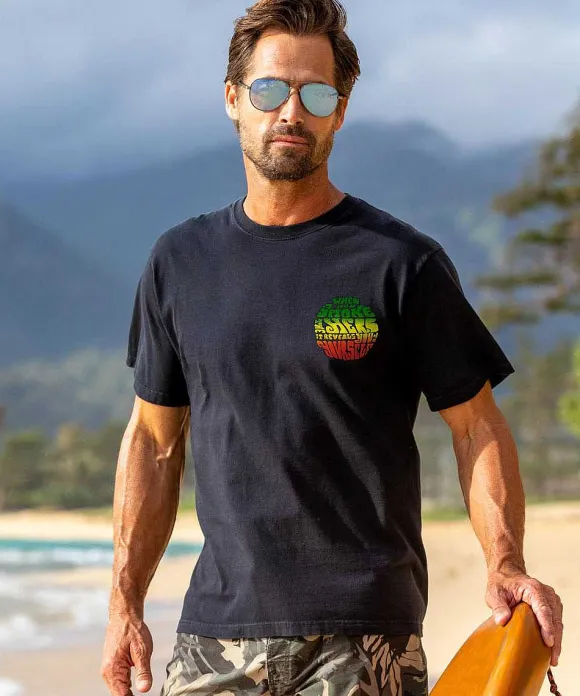 T-Shirts>Crazy Shirts Bob Marley Smoke The Herb - Black Short Sleeve Crewneck T-Shirt