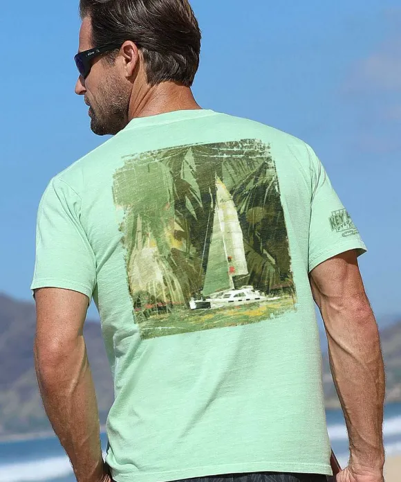T-Shirts>Crazy Shirts Coconut Cruise - Key Lime Dyed Short Sleeve Crewneck T-Shirt