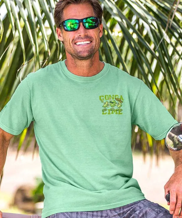 T-Shirts>Crazy Shirts Conga Lime - Key Lime Dyed Short Sleeve Crewneck T-Shirt
