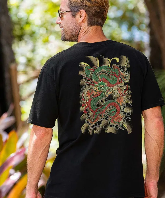 T-Shirts>Crazy Shirts Dragon Force - Black Short Sleeve Crewneck T-Shirt