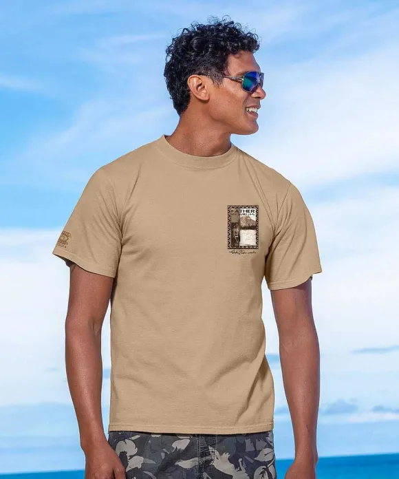 T-Shirts>Crazy Shirts Duke Kahanamoku Father Of Surfing - Kona Coffee Dyed Short Sleeve Crewneck T-Shirt