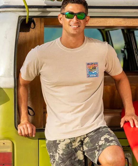 T-Shirts>Crazy Shirts Fork No - Kona Coffee Dyed Short Sleeve Crewneck T-Shirt
