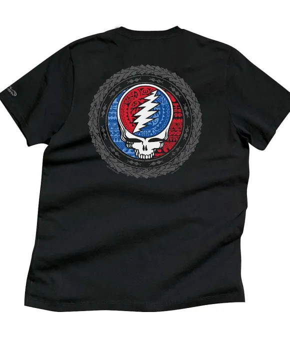 T-Shirts>Crazy Shirts Grateful Dead Tribal Circle - Black Short Sleeve Pima T-Shirt