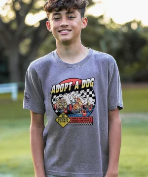 T-Shirts>Crazy Shirts Hawaiian Humane Society Go Kart Pups - Crater Dyed® Short Sleeve Crewneck T-Shirt