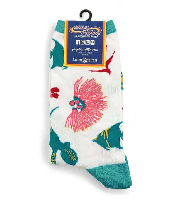 Socks>Crazy Shirts Hawaiian Whimsy - Graphic Cotton Crew Socks