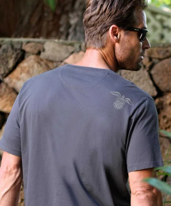 T-Shirts>Crazy Shirts Honu Mano Legend - Smoke Short Sleeve Pima T-Shirt
