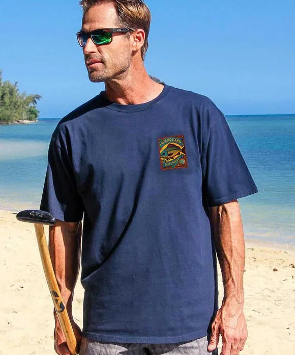 T-Shirts>Crazy Shirts Hookers Bait Shop - Navy Short Sleeve Crewneck T-Shirt
