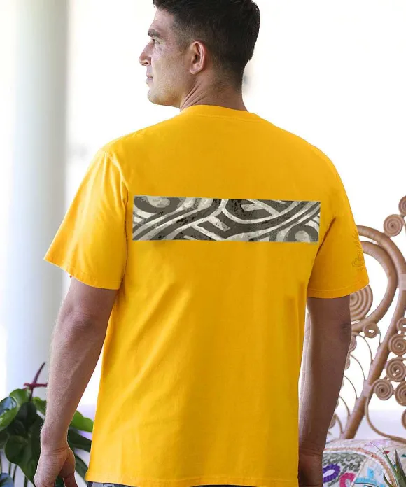 T-Shirts>Crazy Shirts Humu Tribal Stripe - Pineapple Dyed Short Sleeve Crewneck T-Shirt
