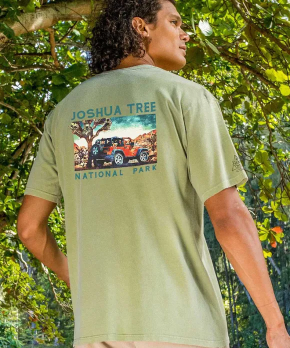 T-Shirts>Crazy Shirts Jeep Joshua Tree Scenic - Hemp Dyed Short Sleeve Crewneck T-Shirt