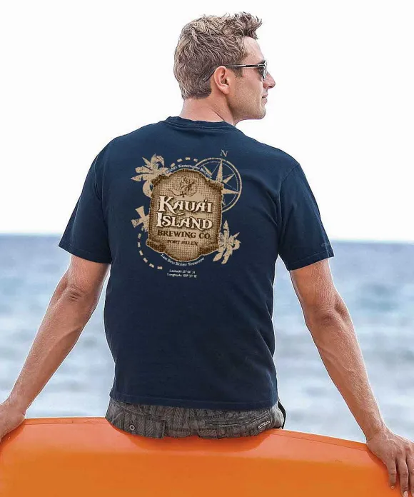 T-Shirts>Crazy Shirts Kauai Island Brewing Co Kauai Island Label - Navy Short Sleeve Crewneck T-Shirt