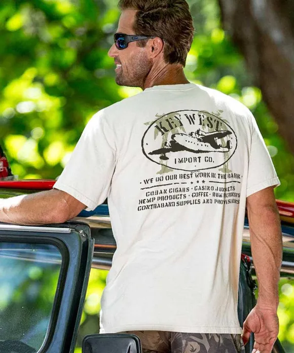 T-Shirts>Crazy Shirts Key West Import Co. - Coconut Dyed Short Sleeve Crewneck T-Shirt