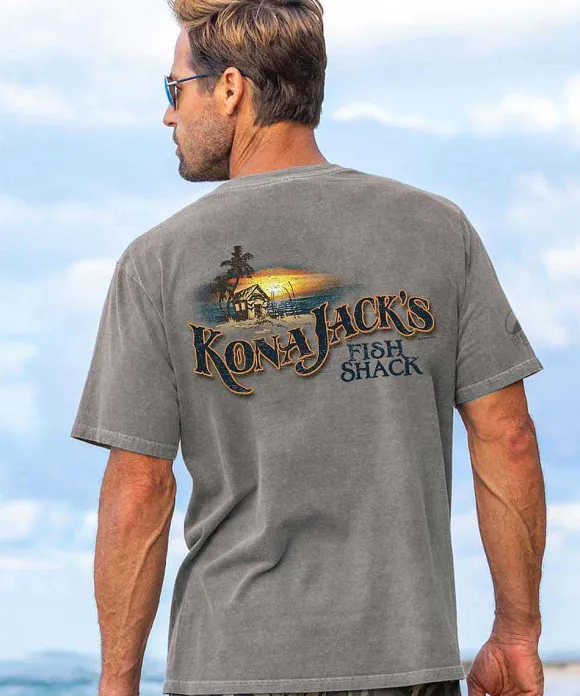 T-Shirts>Crazy Shirts Kj Shack - Crater Dyed® Short Sleeve Crewneck T-Shirt