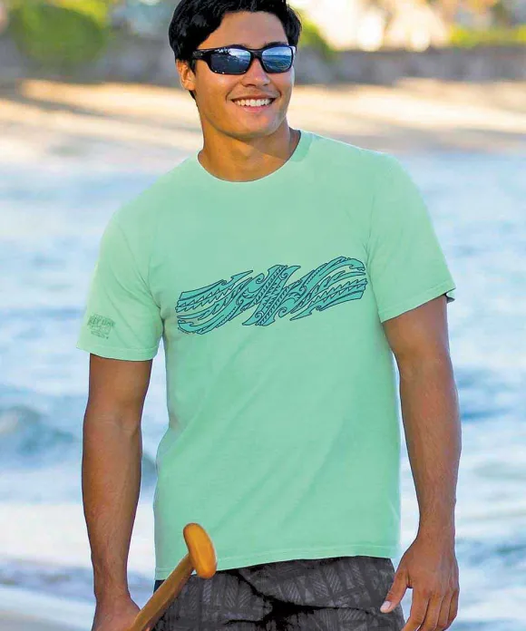 T-Shirts>Crazy Shirts Koa Tribe Band - Key Lime Dyed Short Sleeve Crewneck T-Shirt