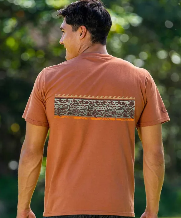 T-Shirts>Crazy Shirts Mano Guardian Band - Cinnamon Dyed Short Sleeve Crewneck T-Shirt
