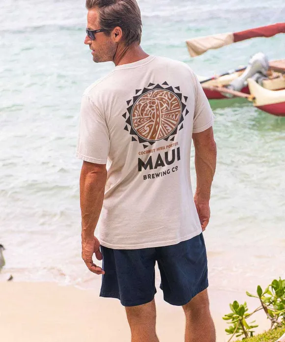 T-Shirts>Crazy Shirts Maui Brewing Co Coconut Hiwa - Coconut Dyed Short Sleeve Crewneck T-Shirt