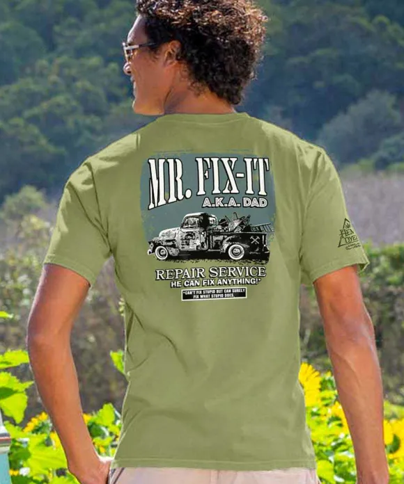 T-Shirts>Crazy Shirts Mr. Fix It Dad - Hemp Dyed Short Sleeve Crewneck T-Shirt