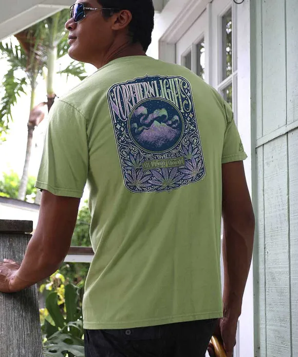 T-Shirts>Crazy Shirts Northern Lights - Hemp Dyed Short Sleeve Crewneck T-Shirt