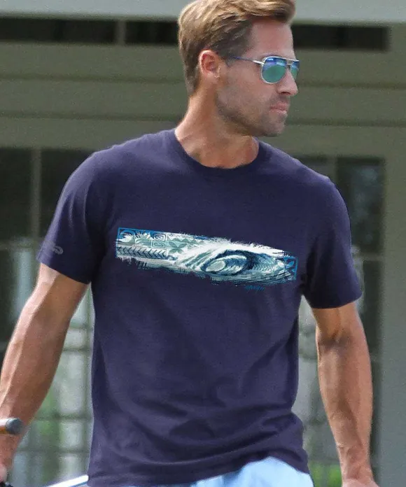 T-Shirts>Crazy Shirts Ocean Soul - Indigo Short Sleeve Pima T-Shirt
