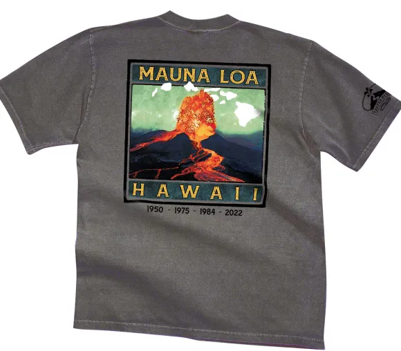 T-Shirts>Crazy Shirts Retro Mauna Loa - Crater Dyed® Short Sleeve Crewneck T-Shirt