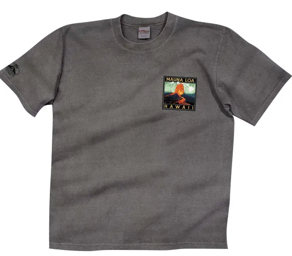 T-Shirts>Crazy Shirts Retro Mauna Loa - Crater Dyed® Short Sleeve Crewneck T-Shirt