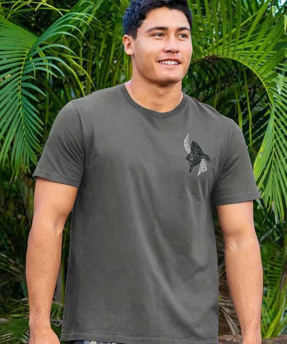 T-Shirts>Crazy Shirts Shark Wave - Smoke Short Sleeve Pima T-Shirt