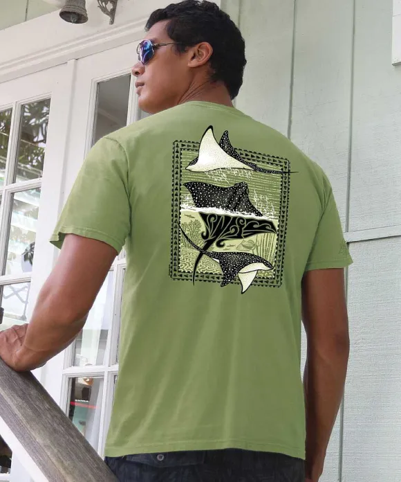 T-Shirts>Crazy Shirts Spotted Eagle Ray - Hemp Dyed Short Sleeve Crewneck T-Shirt
