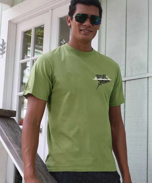 T-Shirts>Crazy Shirts Spotted Eagle Ray - Hemp Dyed Short Sleeve Crewneck T-Shirt