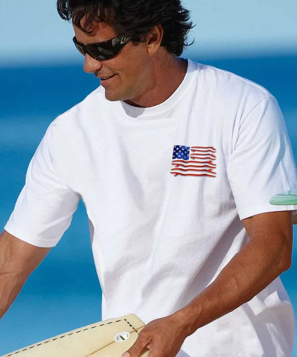 T-Shirts>Crazy Shirts Surf United - White Short Sleeve Crewneck T-Shirt