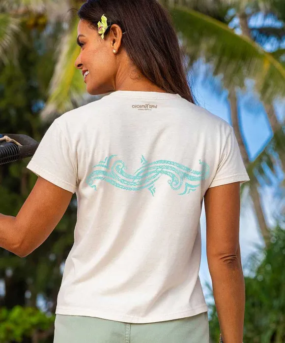 T-Shirts>Crazy Shirts Tribal Honu Swirls - Coconut Dyed Short Sleeve Crewneck T-Shirt