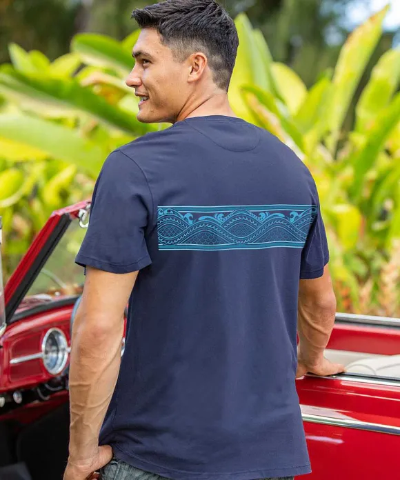 T-Shirts>Crazy Shirts Tribal Islands Band - Indigo Short Sleeve Pima T-Shirt