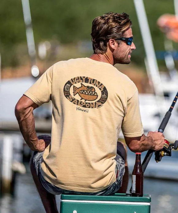 T-Shirts>Crazy Shirts Ugly Tuna Saloona - Beer Dyed Short Sleeve Crewneck T-Shirt