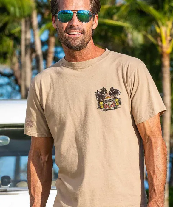 T-Shirts>Crazy Shirts Volkswagen Tiki - Kona Coffee Dyed Short Sleeve Crewneck T-Shirt
