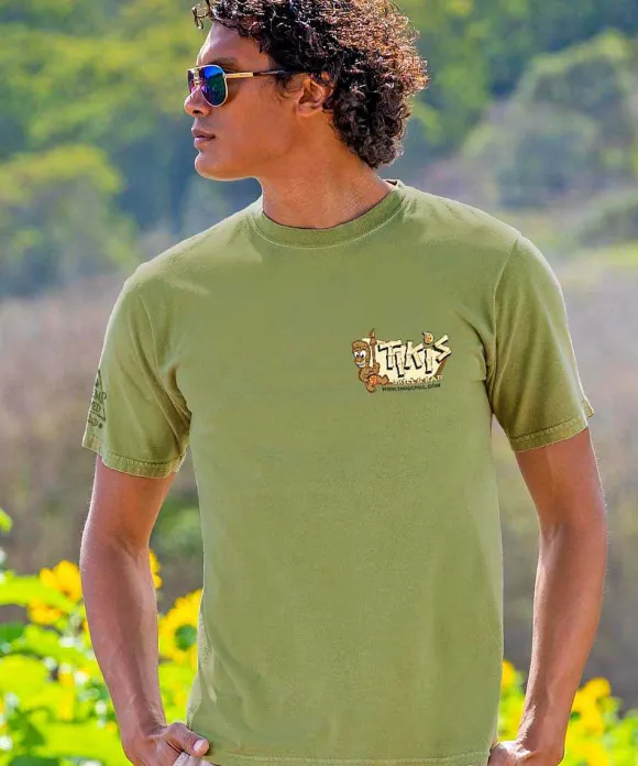 T-Shirts>Crazy Shirts Volkswagen Tikis Grill & Bar Surf Van - Hemp Dyed Short Sleeve Crewneck T-Shirt