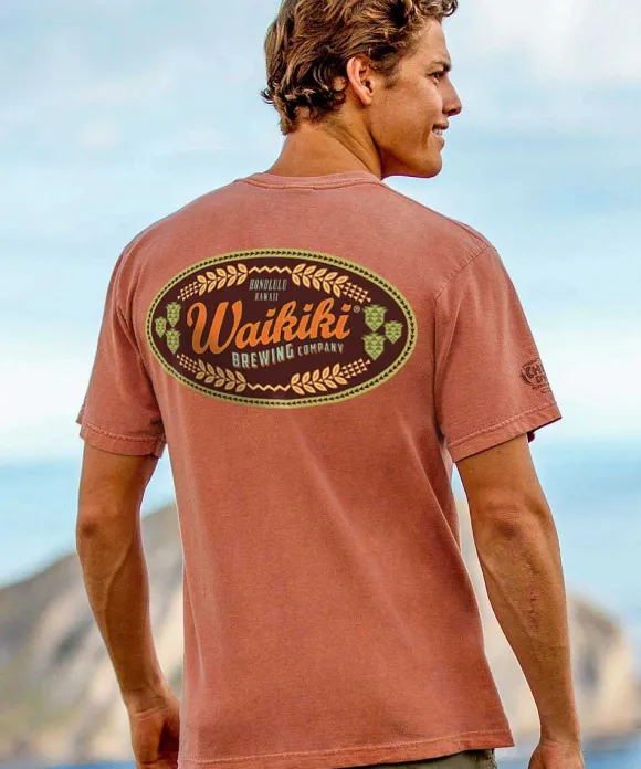 T-Shirts>Crazy Shirts Waikiki Brewing Co Waikiki Brewing Company - Chile Dyed Short Sleeve Crewneck T-Shirt