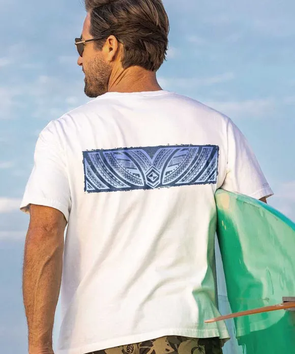 T-Shirts>Crazy Shirts Warrior Tribal Band - White Short Sleeve Crewneck T-Shirt