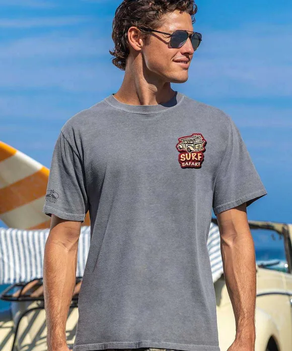 T-Shirts>Crazy Shirts Woody Surf Signs - Crater Dyed® Short Sleeve Crewneck T-Shirt